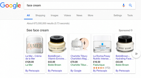 Google Shopping CSS exempel