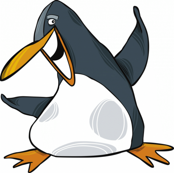 En glad pingvin