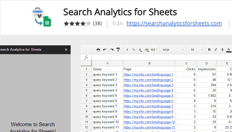 Search Analytics for Sheets