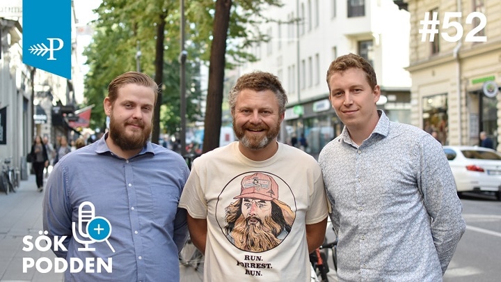 Nicklas Krus, Michael Wahlgren och Simon Davidsson i avsnitt 52 av Sökpodden