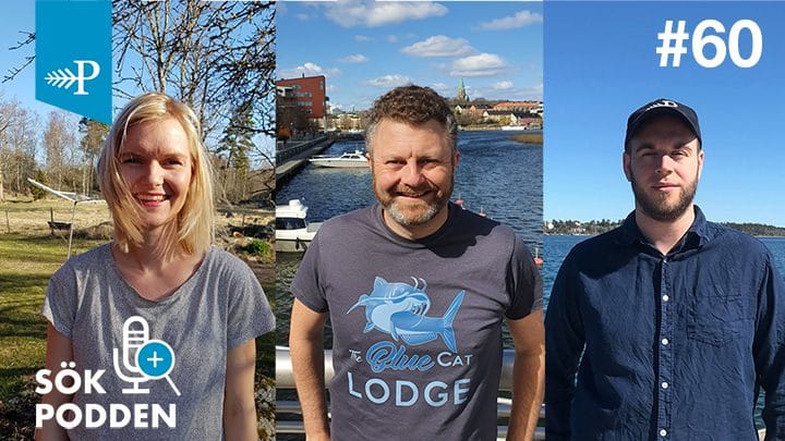 Maria Fernholm, Michael Wahlgren och Pontus Karlsson i avsnitt 60 av Sökpodden
