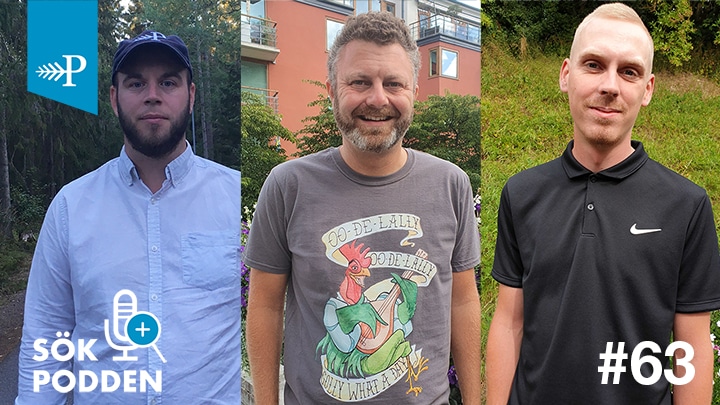 Pontus Karlsson, Michael Wahlgren och Jonathan Olsson i Sökpodden avsnitt 63