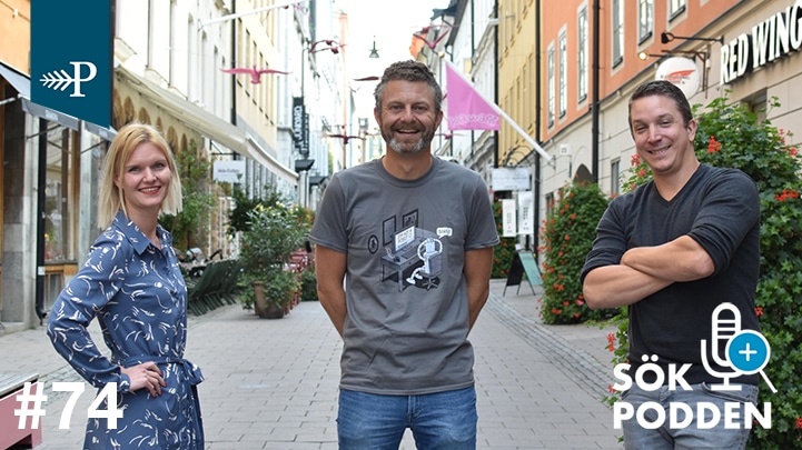 Maria Fernholm, Michael Wahlgren & Kristian Jältsäter i avsnitt 74 av Sökpodden