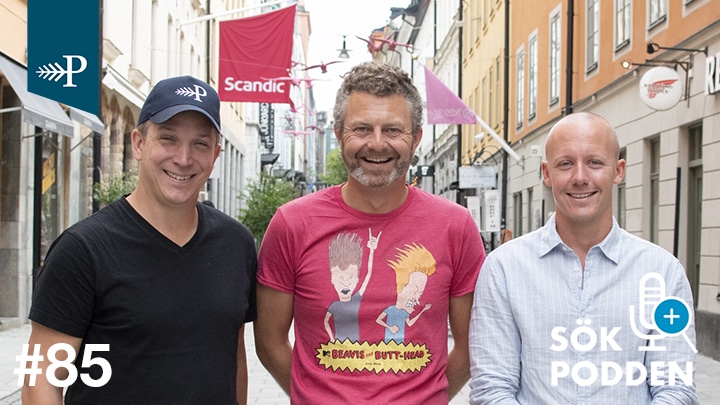 Kristian Jältsäter, Michael Wahlgren och Victor Alenlid i avsnitt 85 av Sökpodden